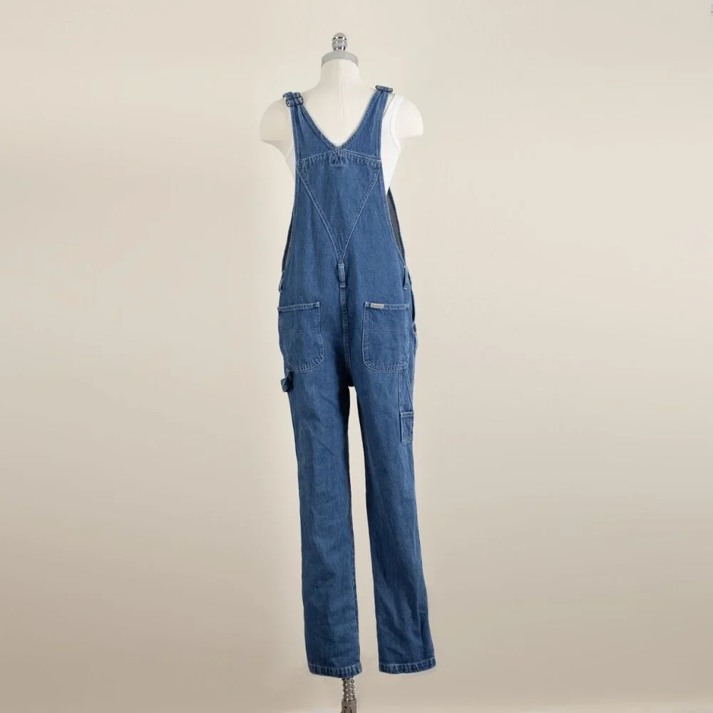 Calvin Klein Denim Overalls Pants tapered slim leg Size Small - Picture 3 of 12